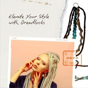 Faerie Locks Dread Ponytail Extension in Teal and Brown